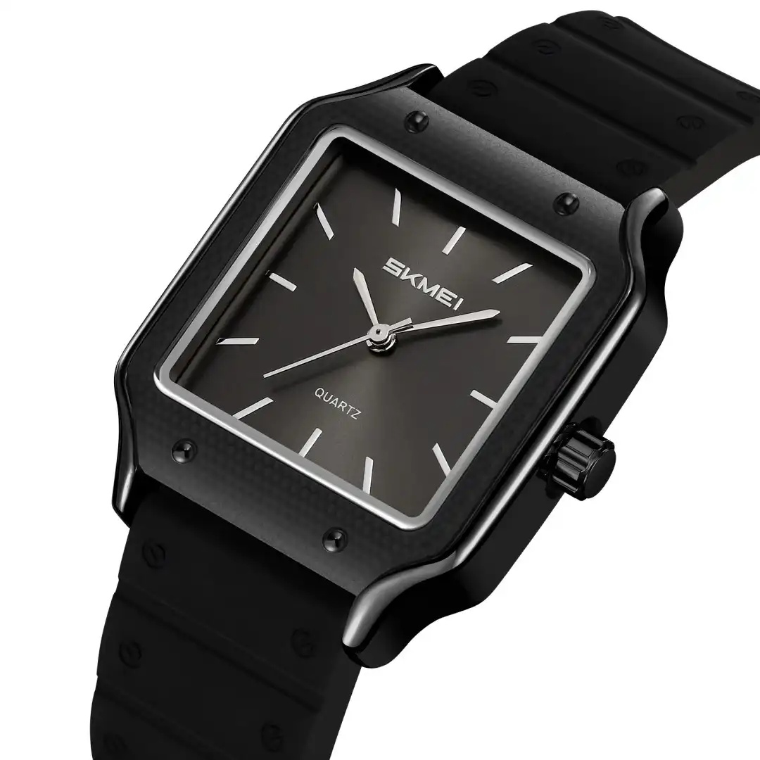 Product image of SKMEI 2528 Men’s Square Quartz Watch with Comfortable Rubber Strap – Stylish Analog Wristwatch