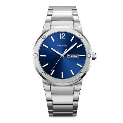 SKMEI 9400 Quartz Watch for Men - Classic Stainless Steel Business & Casual Wristwatch with Day-Date Display
