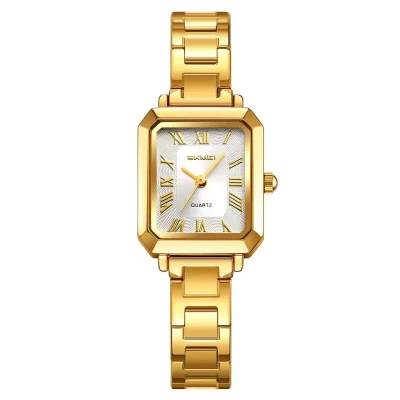 SKMEI 2582 Elegant Square Quartz Watch for Women – Luxury Stainless Steel Analog Wristwatch