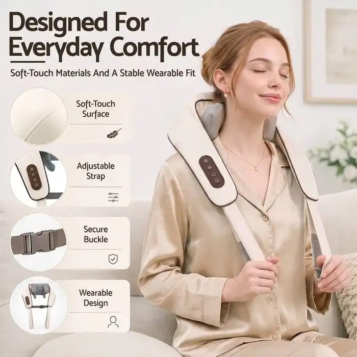 Product image of 4D Deep Tissue Neck and Back Massager with Heat | Electric Shiatsu Shoulder & Full Body Massage Belt for Pain Relief MSP-00117
