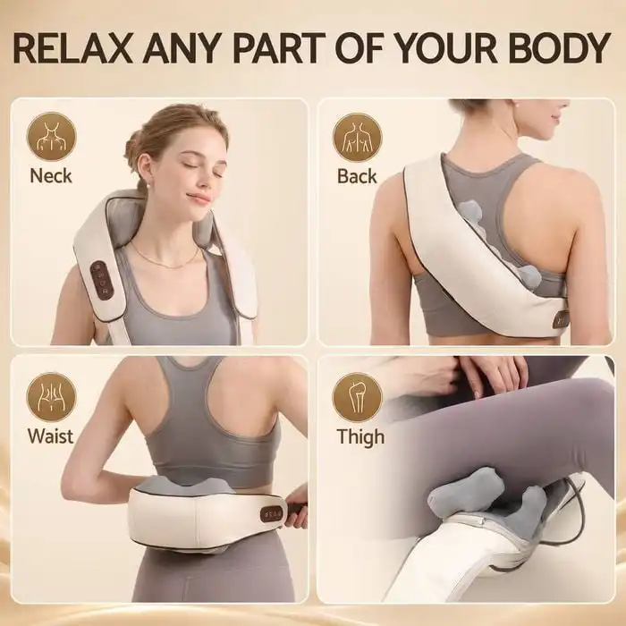 Product image of 4D Deep Tissue Neck and Back Massager with Heat | Electric Shiatsu Shoulder & Full Body Massage Belt for Pain Relief MSP-00117