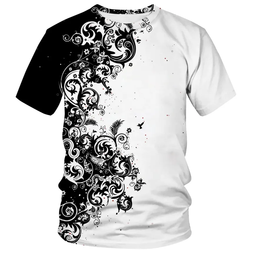Black And white t-shirt.