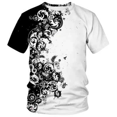 Black And white t-shirt.