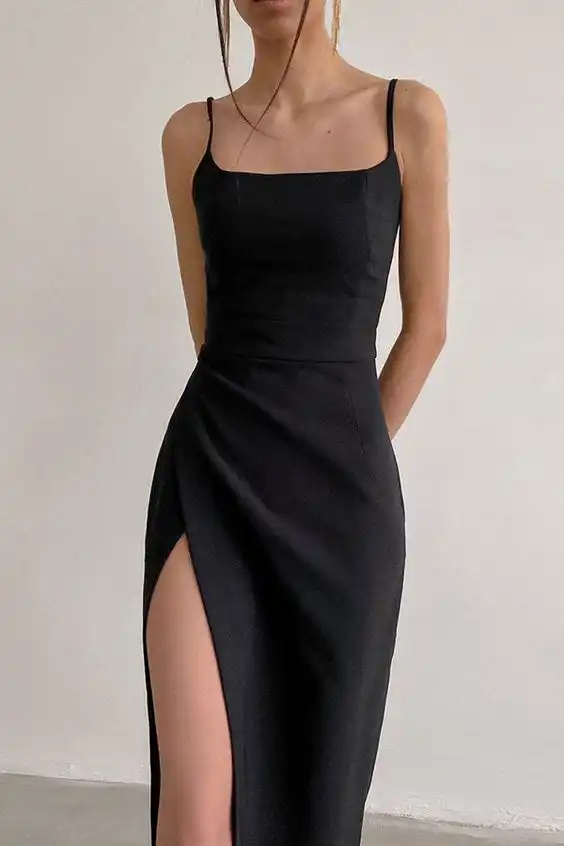 Product image of CHIC SQUARE NECK HIGH SLIT BODYCON SLEEVELESS FORMAL MAXI DRESS
