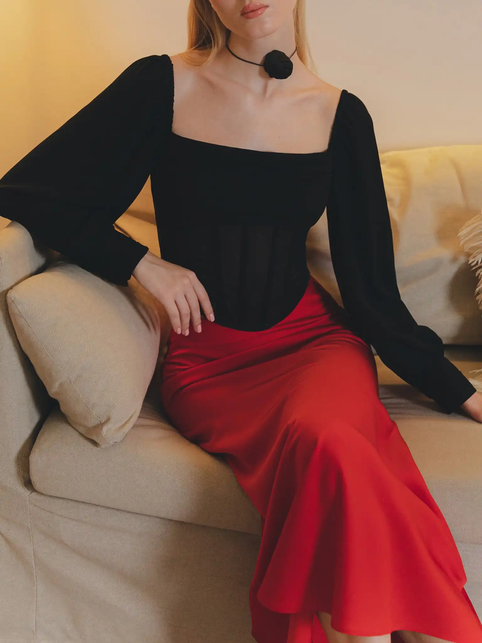 Product image of Corset top with voluminous sleeves