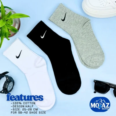100% cotton Nike half socks