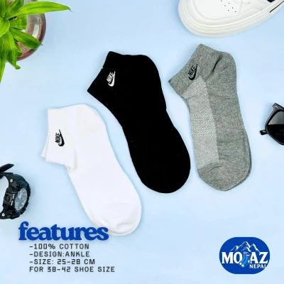 100% cotton Nike ankle socks