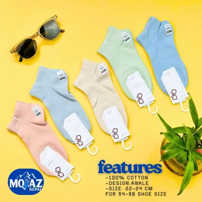 100% cotton ladies ankle socks