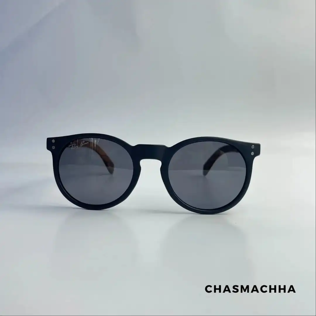 Product image of Handmade Wooden Rayban Shared Brown&Black Sunglass Round