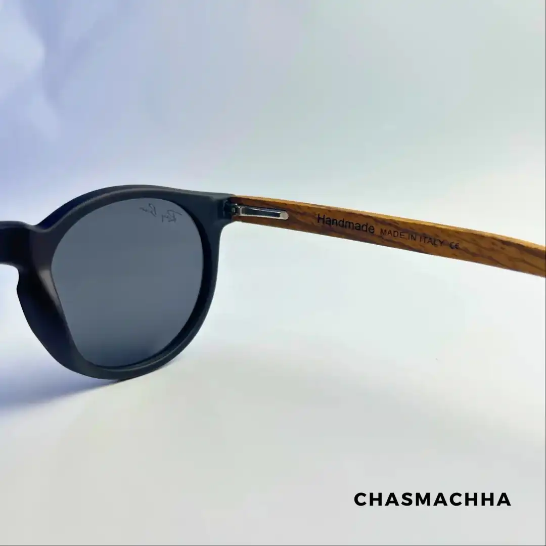 Product image of Handmade Wooden Rayban Shared Brown&Black Sunglass Round