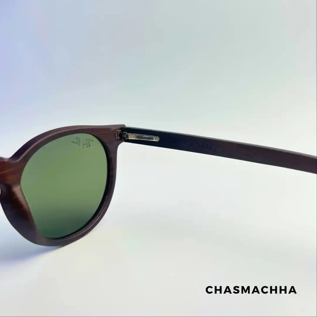 Product image of Full Handmade Wooden Rayban Brown&Green Sunglass