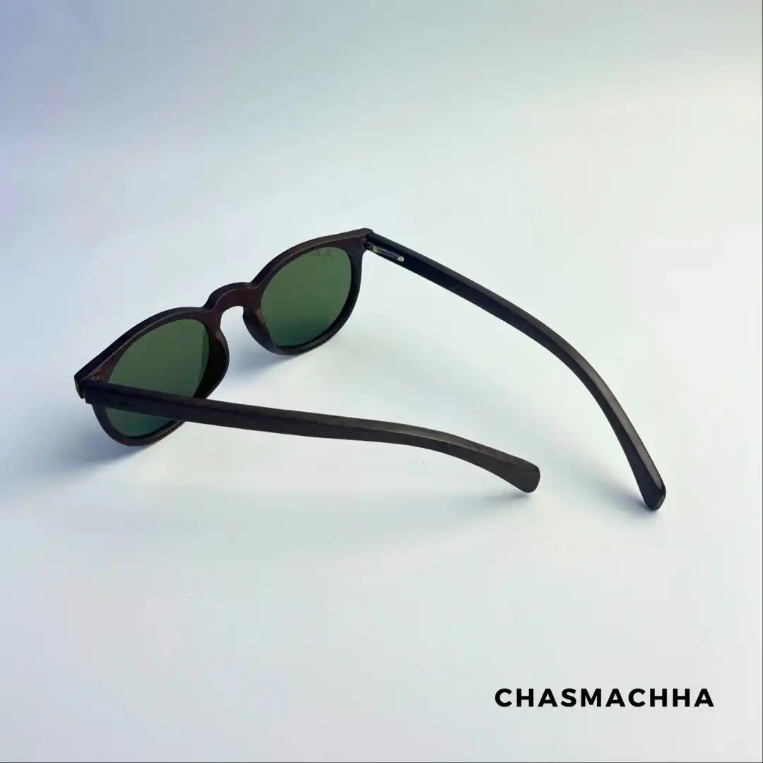 Product image of Full Handmade Wooden Rayban Brown&Green Sunglass