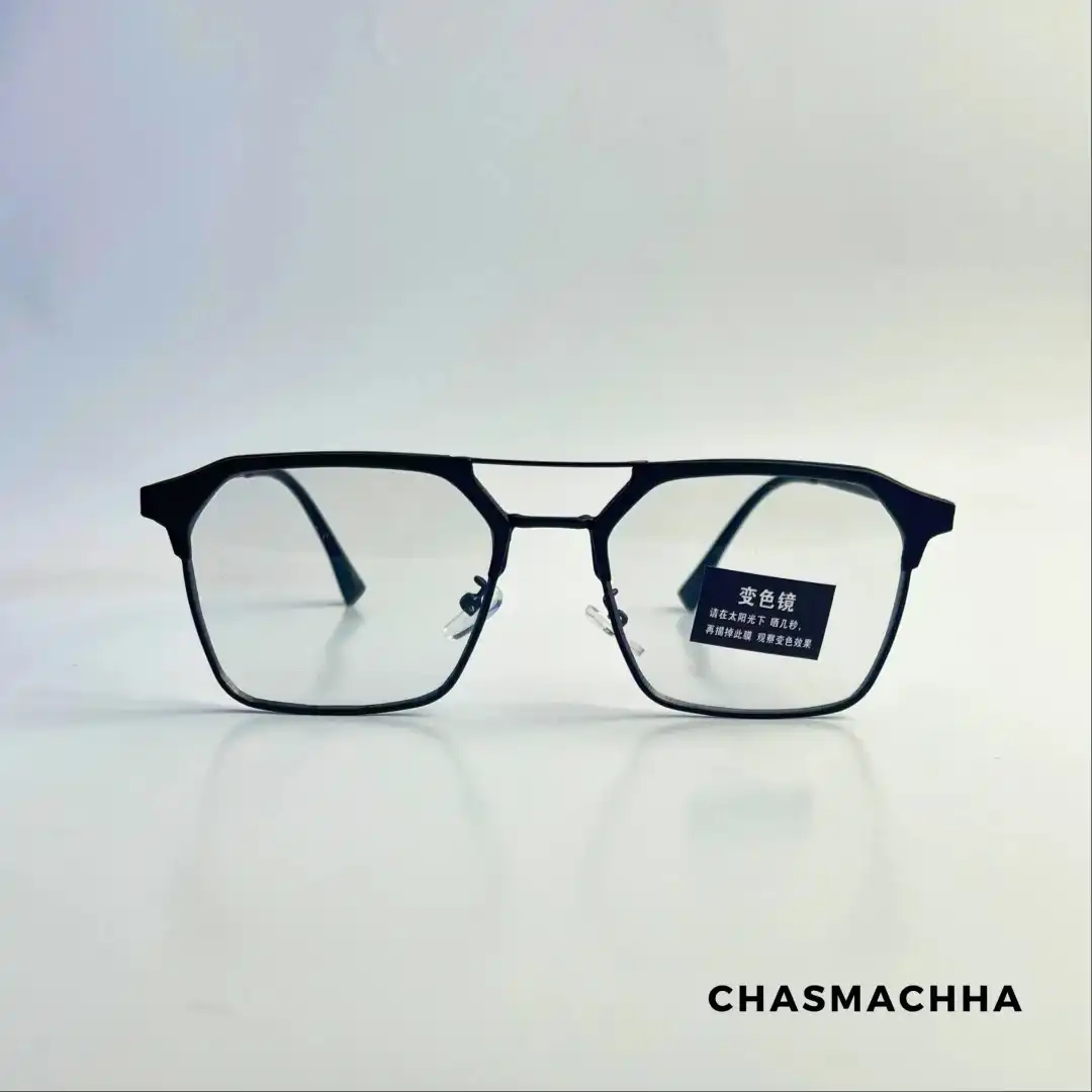 Product image of Photochromic Color Changing Lens Metal Transparent Square