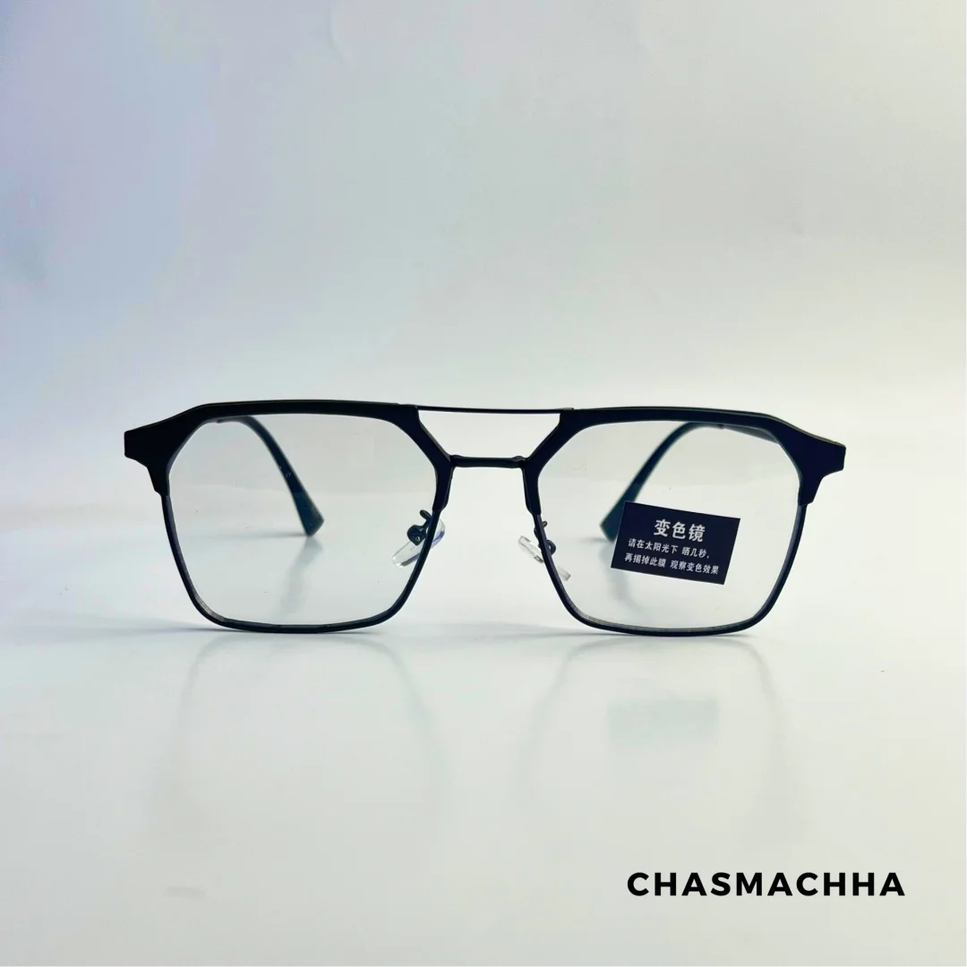 Product image of Photochromic Color Changing Lens Metal Transparent Square