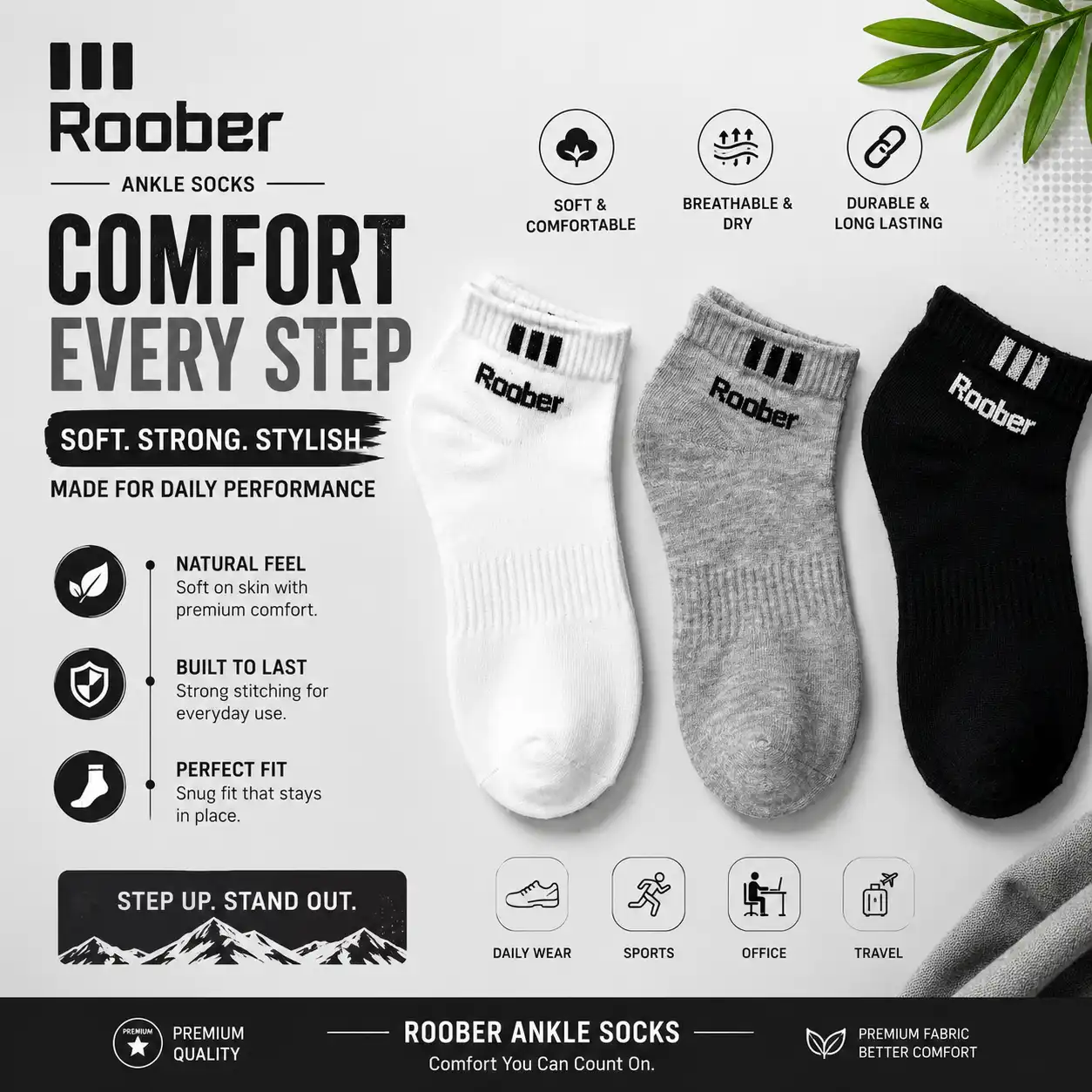 Product image of Roober Premium Ankle Socks