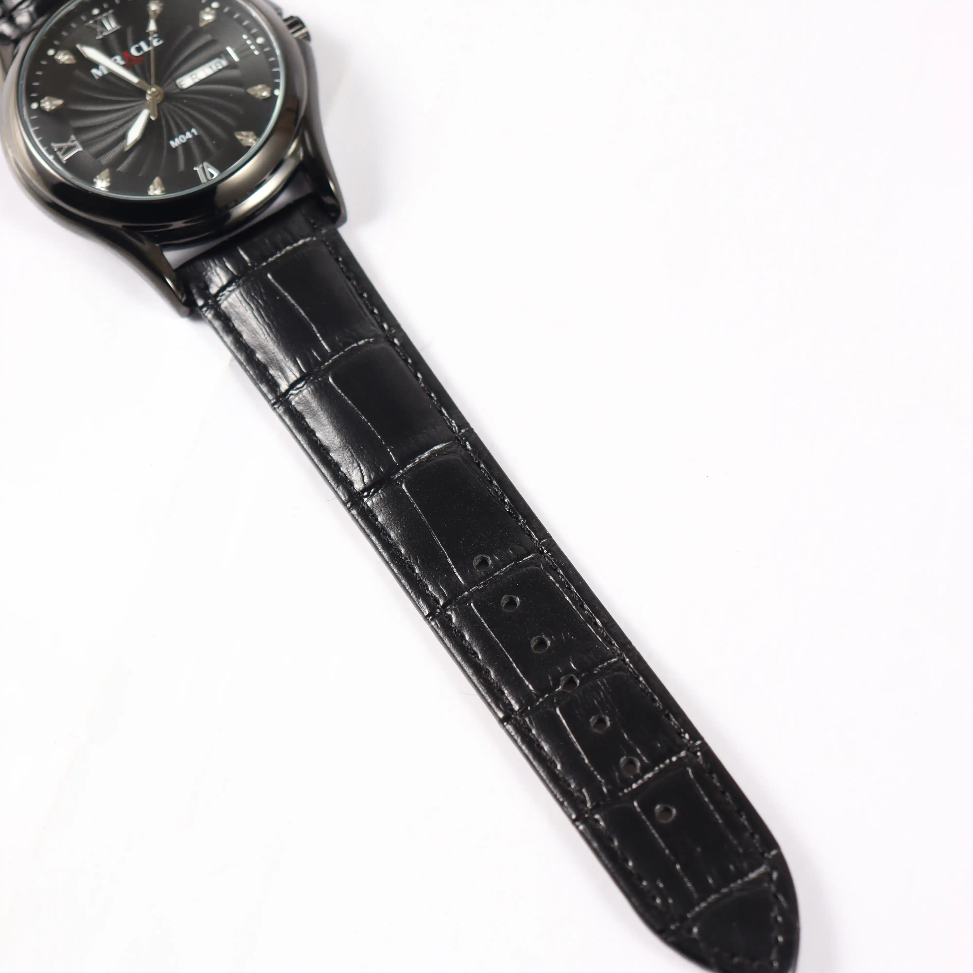 Product image of Miracle Time M041 Black Leather Black Dial Belt 3 ATM Water Resistance  Watch