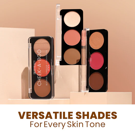 Product image of Swiss Beauty Cheek-A-Boo 3-in-1 Face Palette with Blusher , Contour and Highlighter