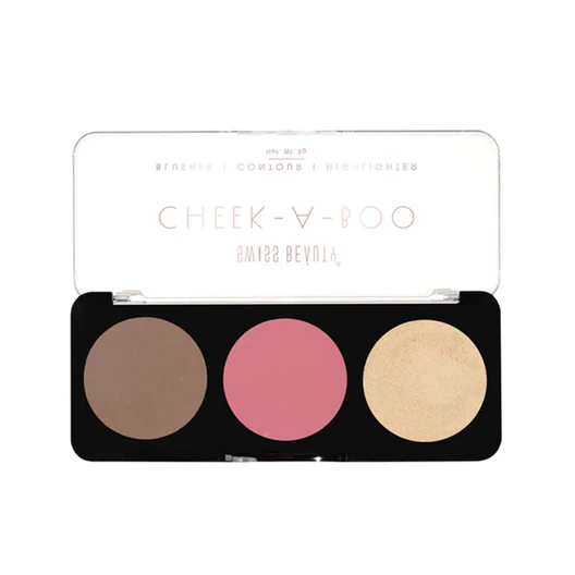 Product image of Swiss Beauty Cheek-A-Boo 3-in-1 Face Palette with Blusher , Contour and Highlighter