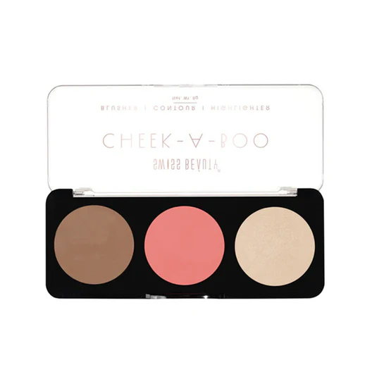 Product image of Swiss Beauty Cheek-A-Boo 3-in-1 Face Palette with Blusher , Contour and Highlighter