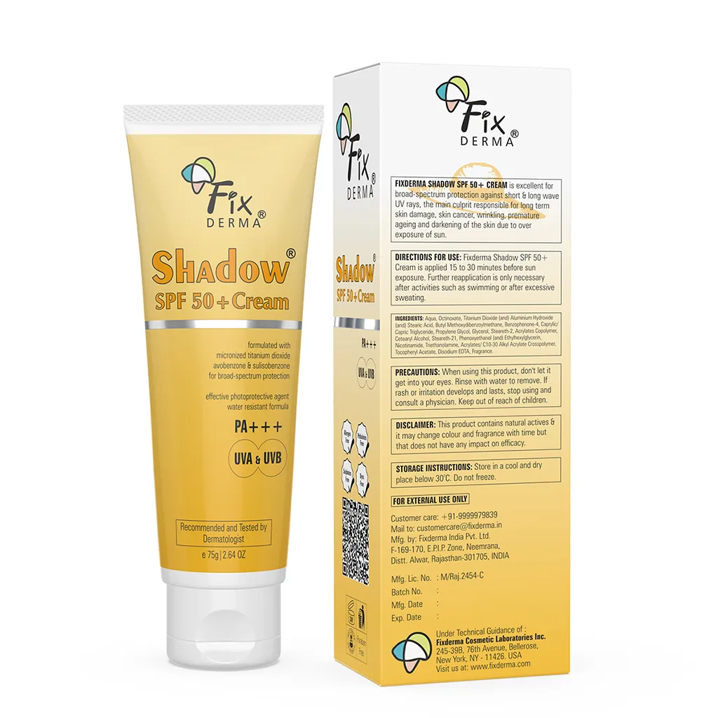 Product image of Fixderma Shadow Sunscreen SPF 50 + Cream | Broad-Spectrum SPF 50+ Protection for Dry Skin