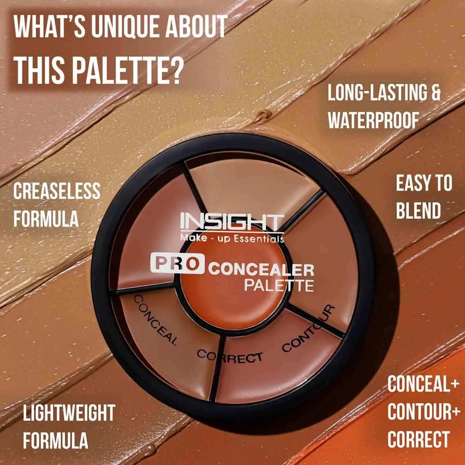 Product image of INSIGHT Pro Concealer Palette – Shade Concealer | Makeup Wheel for Face  | 3-in-1 Conceal, Contour & Correct | Full Coverage | 15gm