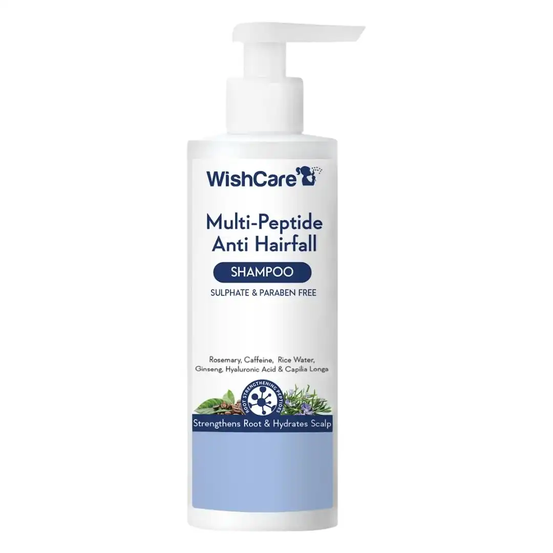 Product image of WishCare Multi-Peptide Anti Hairfall Shampoo.