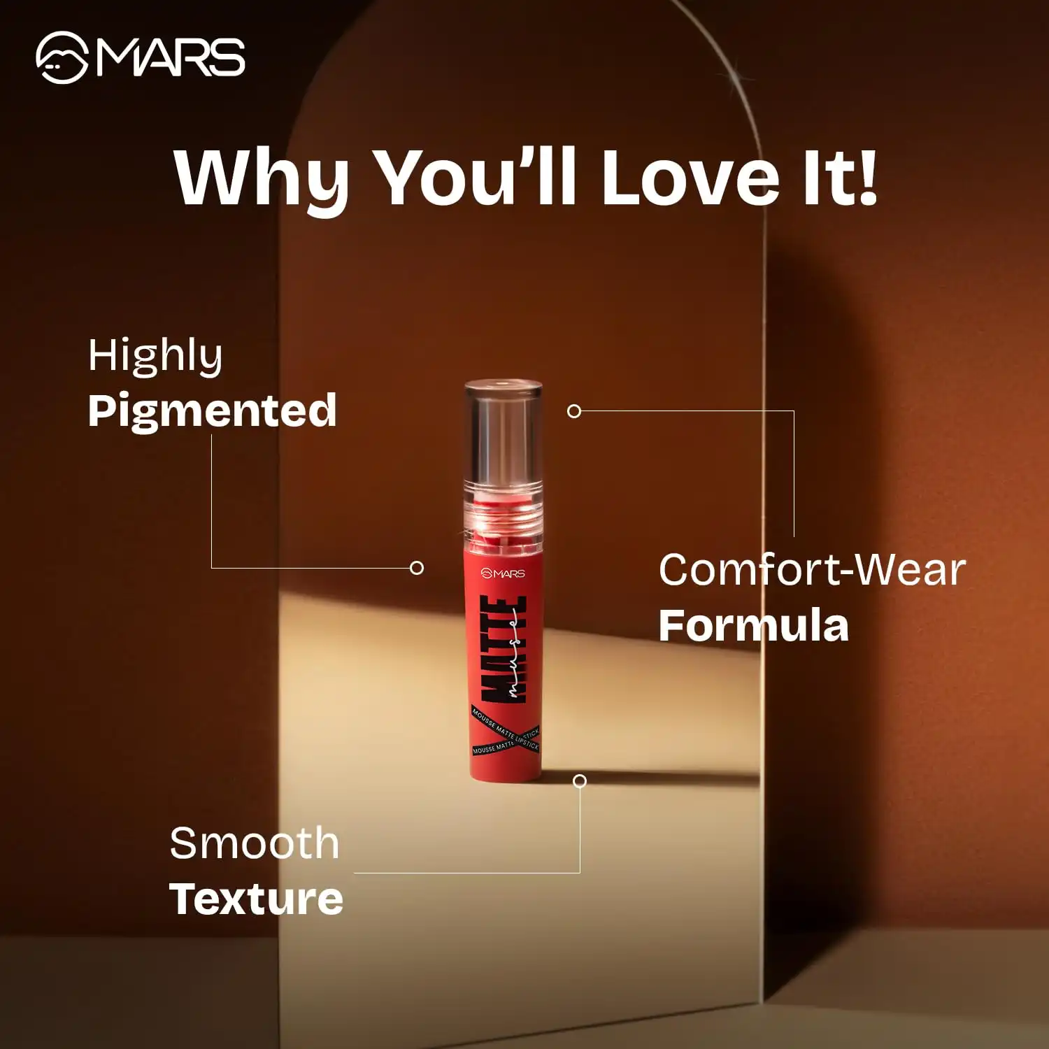 Product image of MARS Matte Muse Mousse Lipstick  with Doe-Foot Applicator