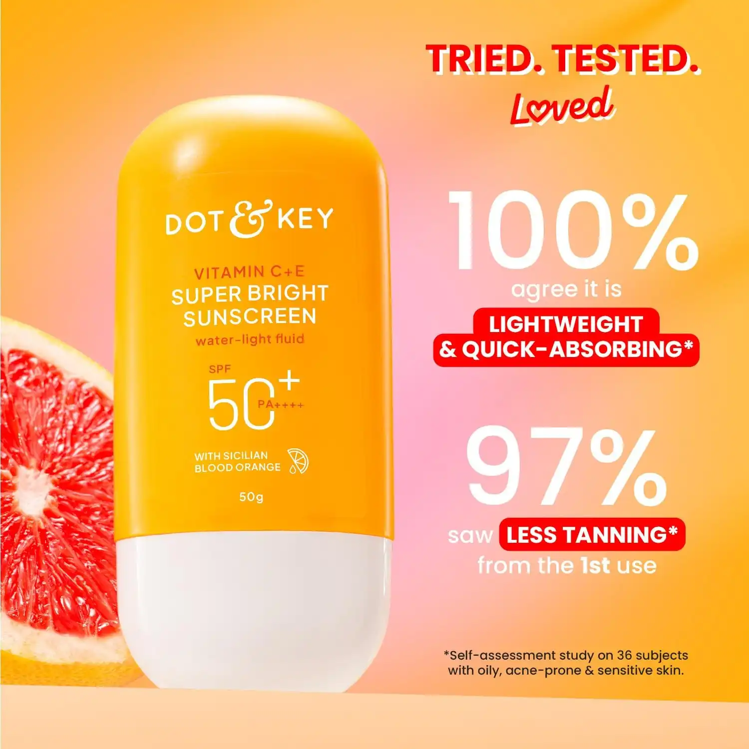Product image of DOT & KEY Vitamin C + E Super Bright Sunscreen Spf 50 In-Vivo Tested | Water-Light,UVA/UVB & Blue Light Protection | For Even Toned & Glowing Skin|With Liquid Spf 50+++| No White Cast | For All Skin Types|