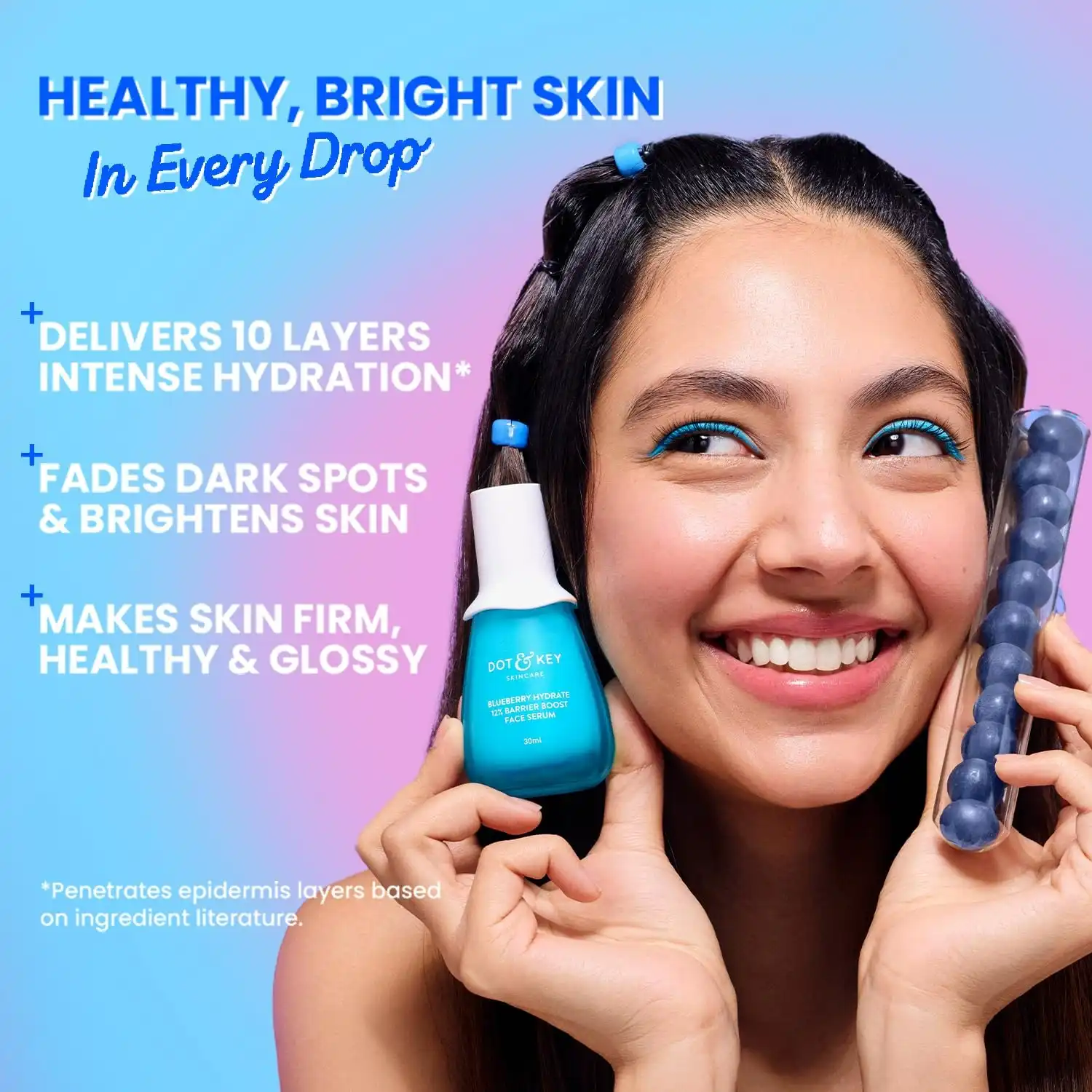 Product image of Dot & Key Blueberry Hydrate 12% Barrier Boost Serum with 7 Ceramides | Niacinamide & Hyaluronic Acid, Reduces Dark Spots, Brightens Skin, Provides Intense Hydration & Repairs Skin Barrier | 30ML