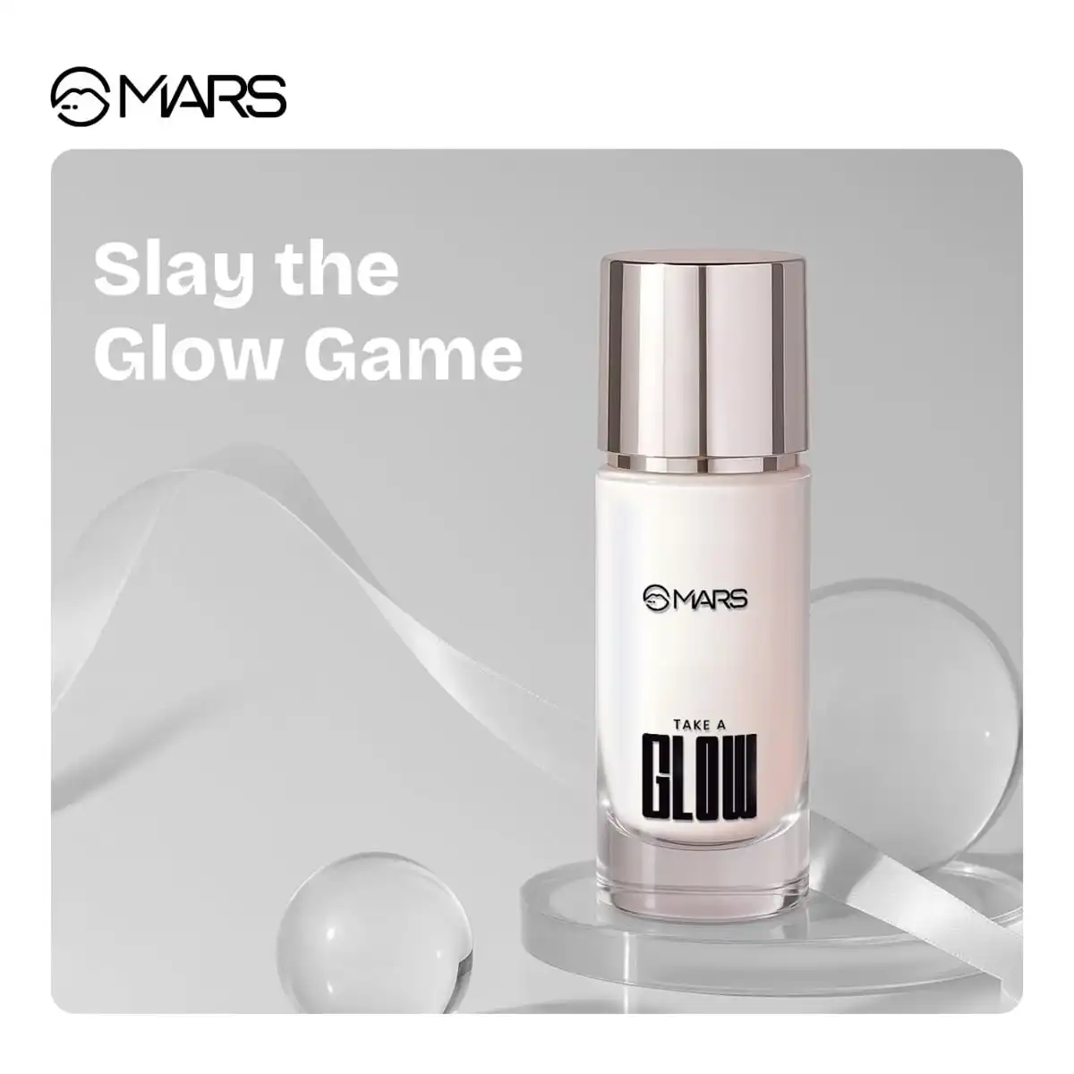Product image of MARS Take A Glow Illuminating Primer + Strobe Cream | 3-in-1 Formula: Moisturiser, Face Primer & Highlighter | Enrished with Jojoba Oil, Madecassoside & Ectoin (30ml)