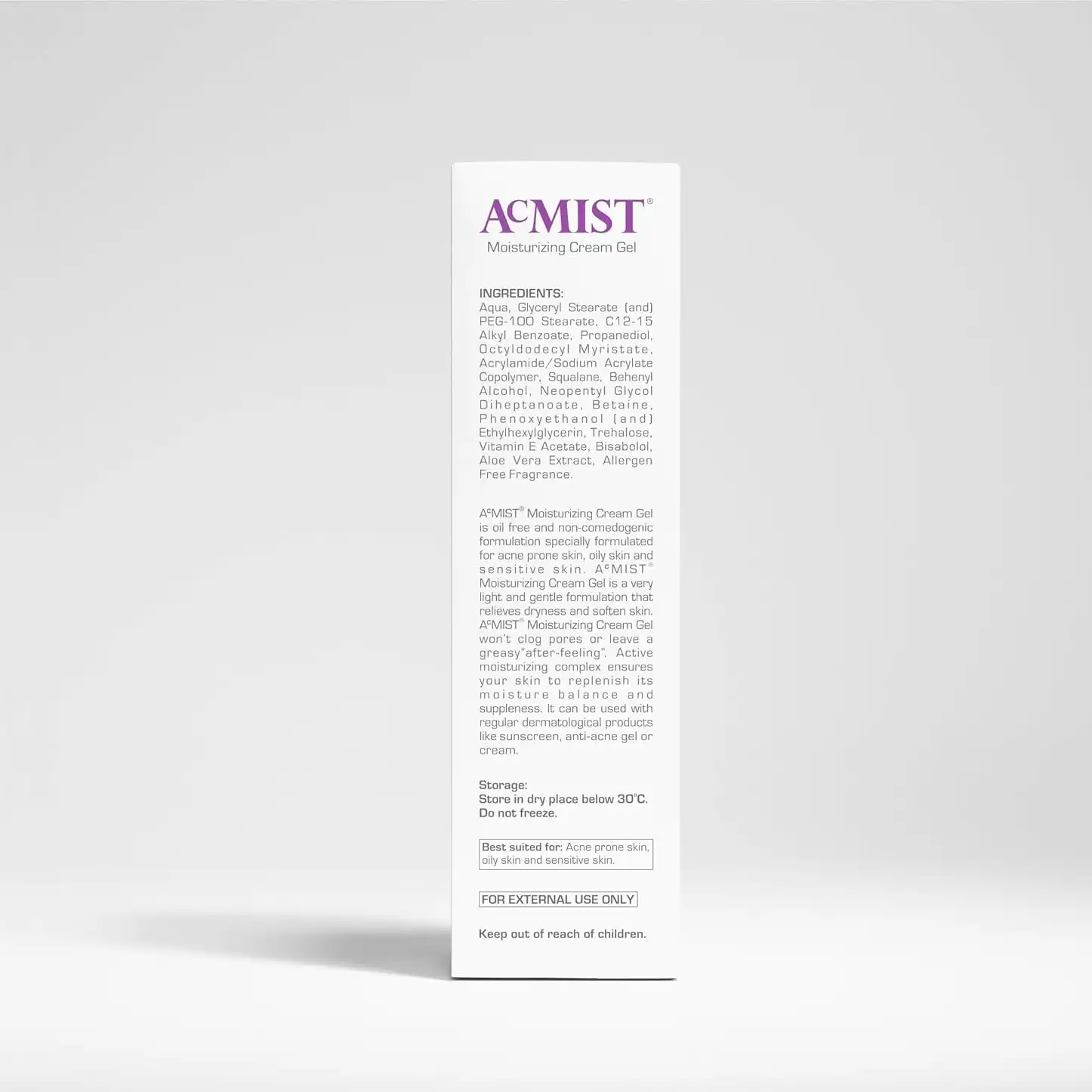 Product image of AcMist Face Moisturizing Cream Gel for Acne Prone & Oily Skin | Enriched with Vitamin E, Aloe Vera & Squalane | Oil-free, Non Comedogenic & Quick Absorbing Formulation | For All Skin Types - 100 GM