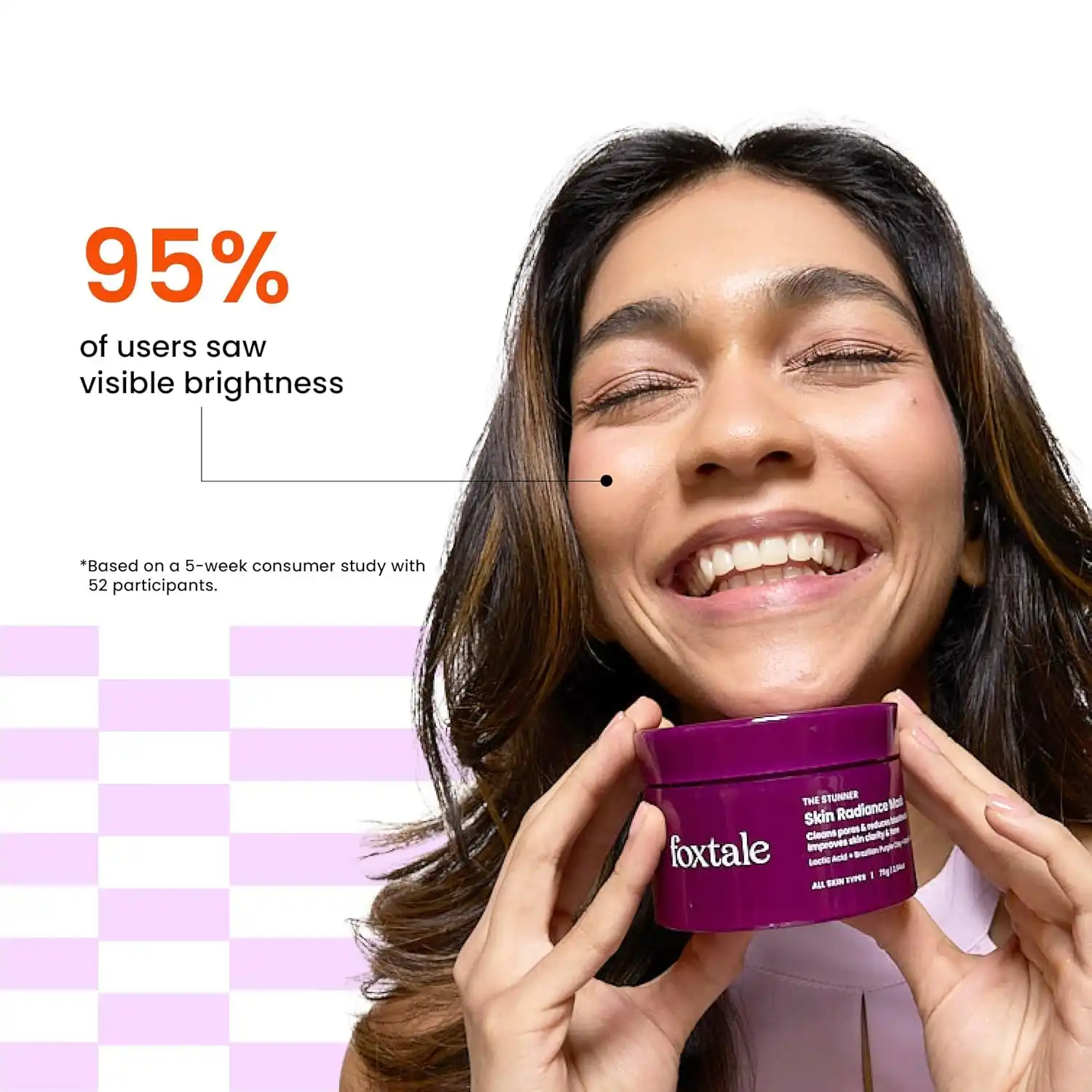 Product image of Foxtale De-Tan Face Mask for Glowing Skin| Clay Mask with Lactic Acid for Tan Removal, Reduction in Blackheads, Instant Brightening| New-Age Ubtan Face Pack for All Skin Types | Men & Women- 75g