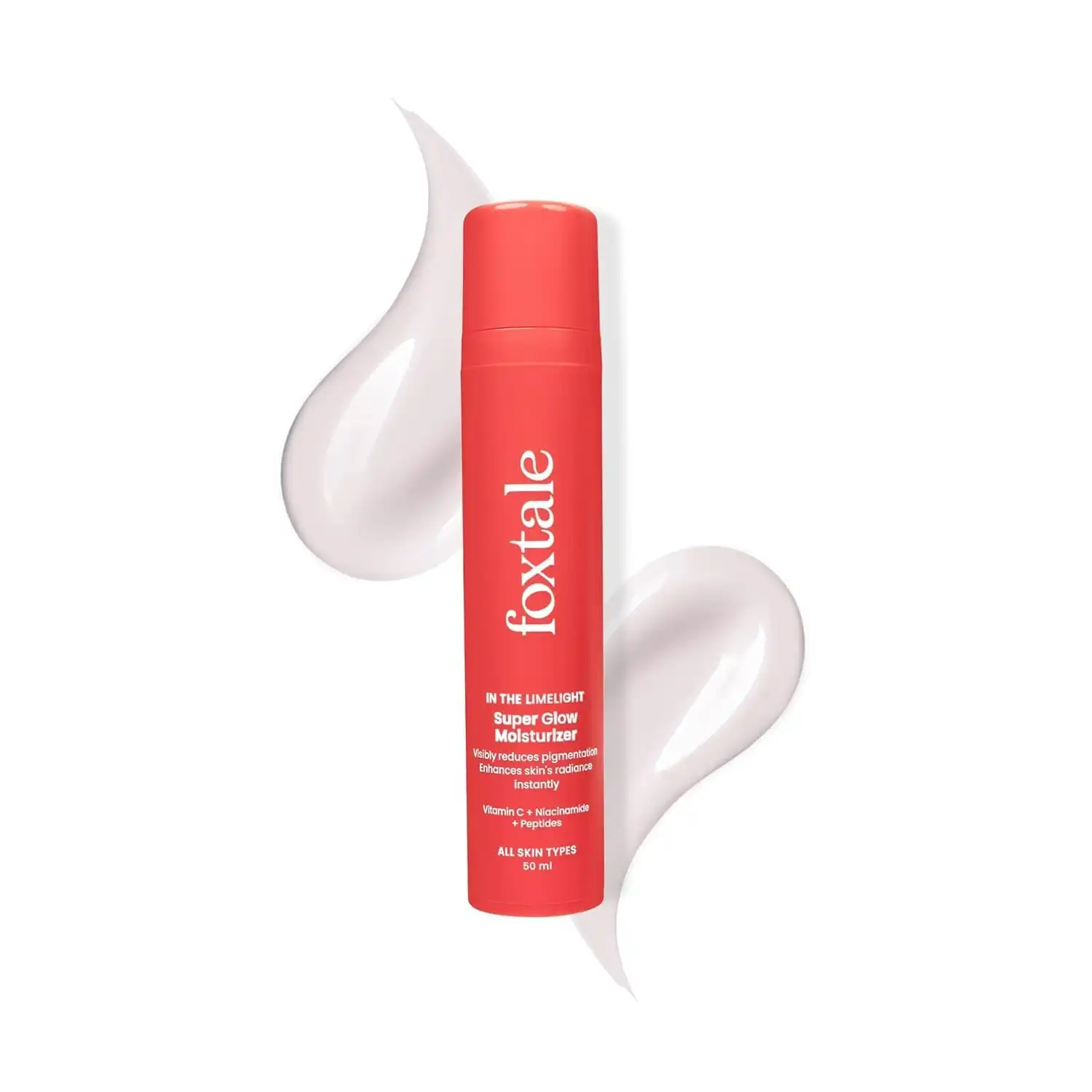 Product image of Foxtale Vitamin C Super Glow Moisturizer with Niacinamide & Peptides, Visibly Reduces Pigmentation, Enhances Skins Brightness Instantly, For All Skin Types, Women & Men - 50ml, Cream