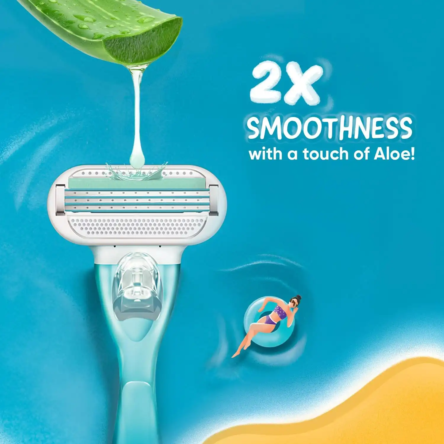 Product image of Gillette Venus Women Smooth Combo Pack | Razor Plus 3 Refills | Aloe Vera Smooth