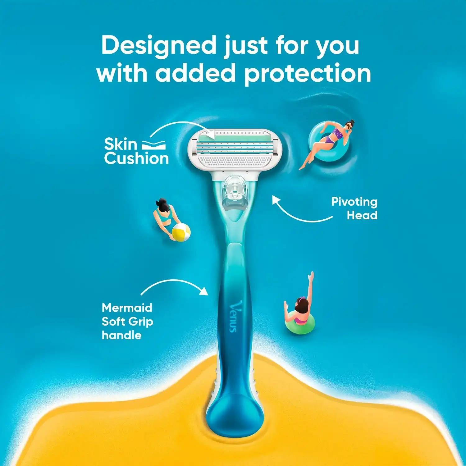 Product image of Gillette Venus Women Smooth Combo Pack | Razor Plus 3 Refills | Aloe Vera Smooth