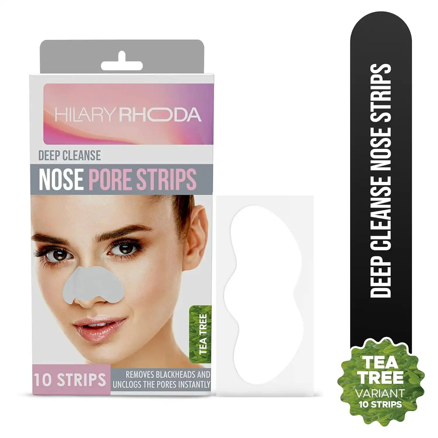 Product image of Hilary Rhoda Deep Cleanse Nose Strips | Instant Removal | Removes Blackheads | Removes Whiteheads | Deep Cleanses Skin & Removes Dirt & Oil | Formulated with Natural Extracts | 10 Strips
