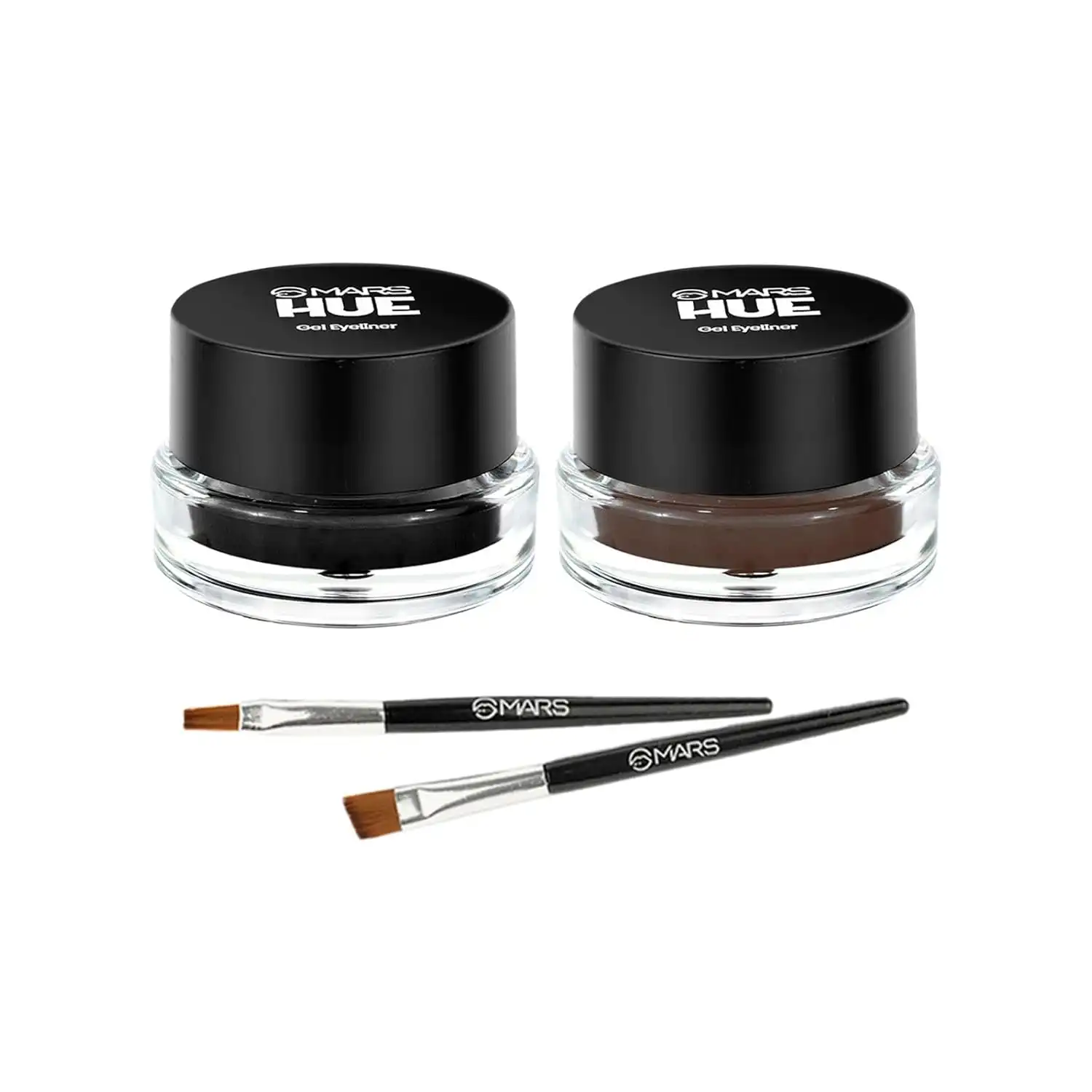 Product image of MARS 2-In-1 Hue Gel Matte Eyeliner | Waterproof & Smudgeproof Formula | Stay Upto 24 Hours | Comes With 2 Brush Set (6.0 Gm) (Black & Brown)