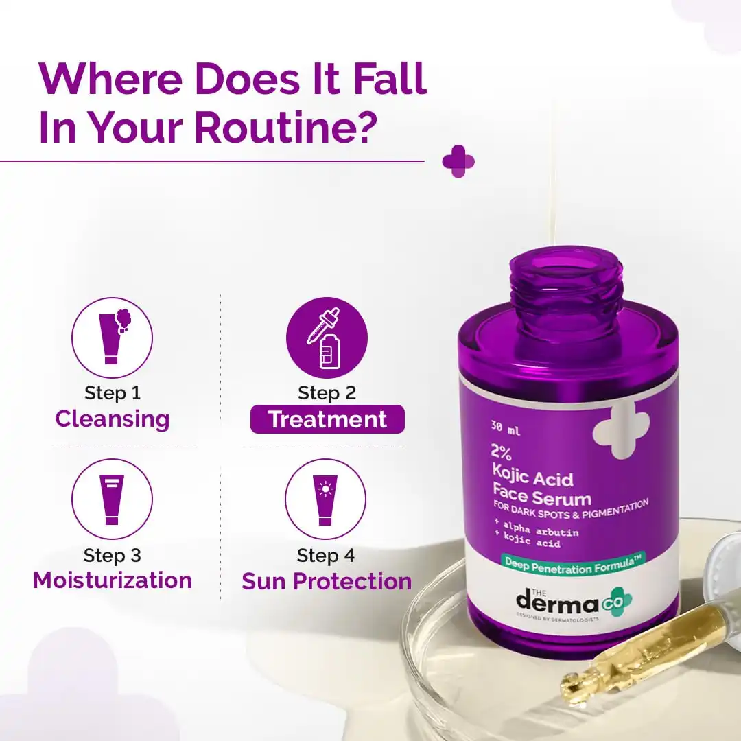 Product image of The Derma Co. 2% Kojic Acid Face Serum with Alpha Arbutin, Powered by Deep Penetration Formula™