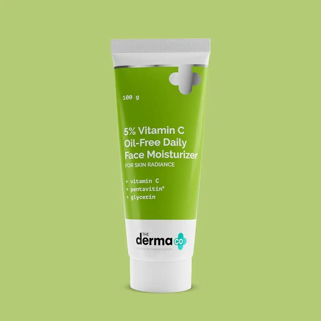 Product image of The Derma Co 5% Vitamin C Oil-Free Daily Face Moisturizer for Skin Radiance | For Oily Skin | For Skin Radiance | Non-Greasy Formula | 100 g