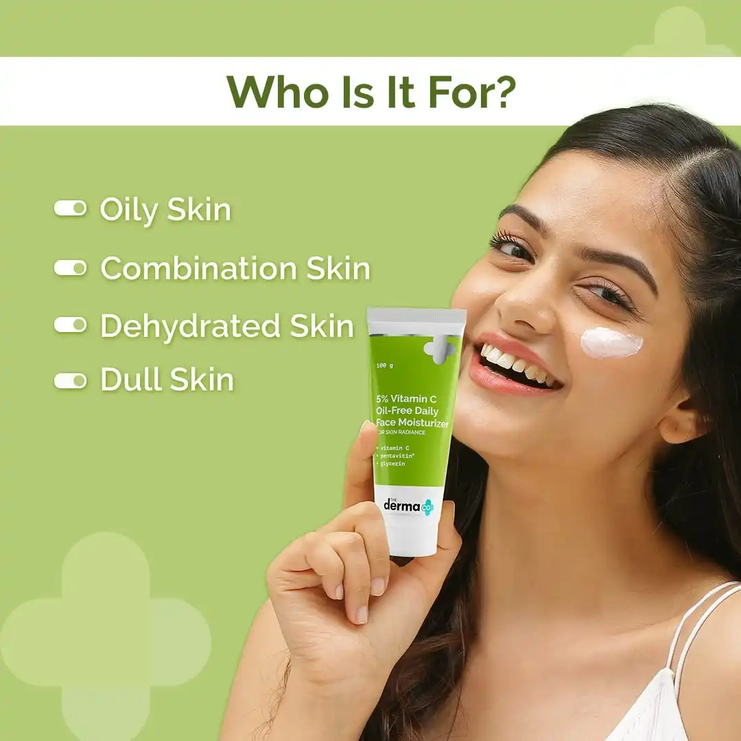 Product image of The Derma Co 5% Vitamin C Oil-Free Daily Face Moisturizer for Skin Radiance | For Oily Skin | For Skin Radiance | Non-Greasy Formula | 100 g