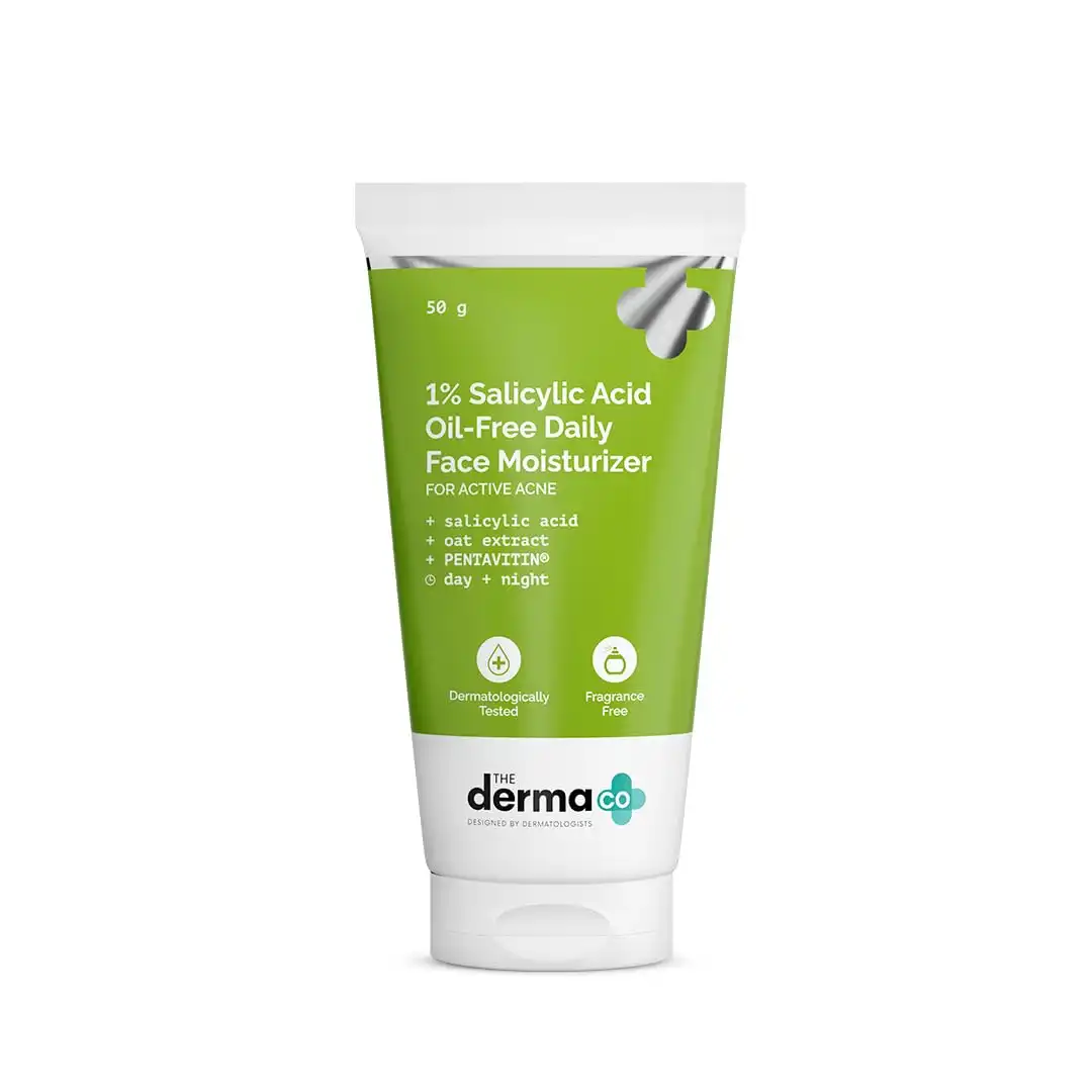 Product image of The Derma Co 1% Salicylic Acid Oil-Free Moisturizer For Face with Oat Extract | Fights Active Acne | Deeply Moisturizes | 50 g