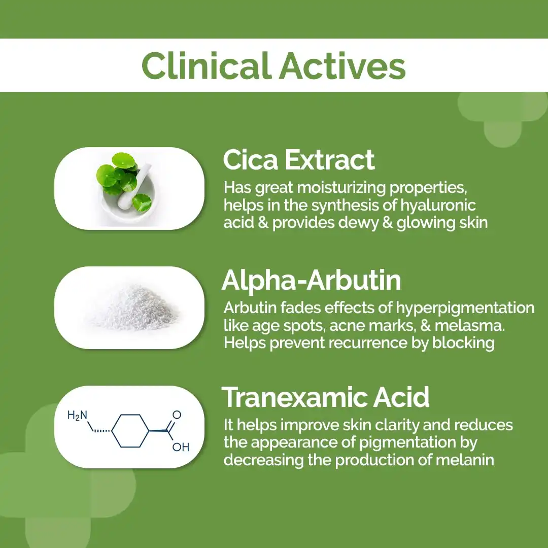 Product image of The Derma Co 5% Cica-Glow Daily Face Moisturizer with Alpha Arbutin & Tranexamic Acid | Makes Skin Glow | Evens Skin Tone | For All Skin Types | 50 g, Lotion
