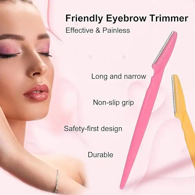 Product image of Tinkle Eyebrow Razor with Stainless Safety Cover, Disposable, Multicolor Plastic Handle, Set of 3