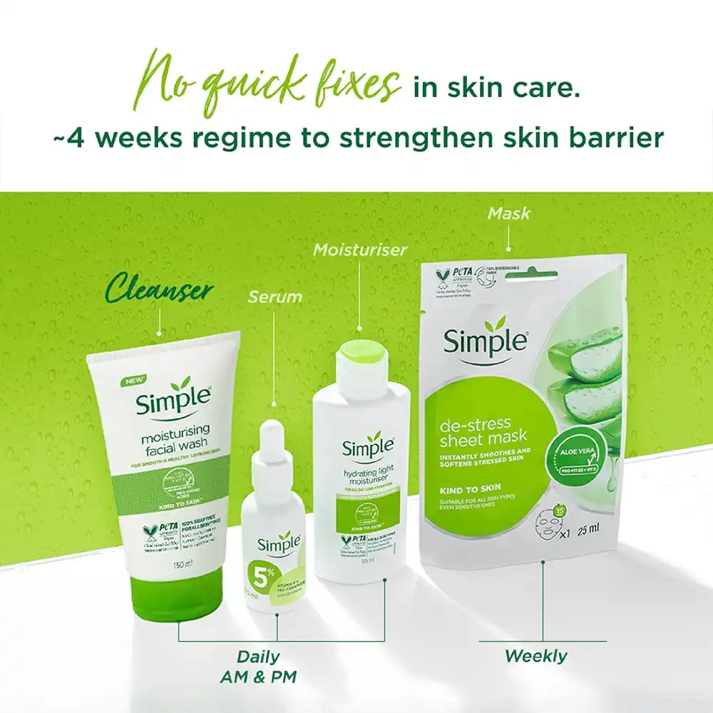 Product image of Simple Kind to Skin Refreshing Facial Wash | 100% Soap-Free Gentle Cleanser with Vitamin E & Glycerin | For All Skin Types | Perfect for Sensitive Skin, 100ml