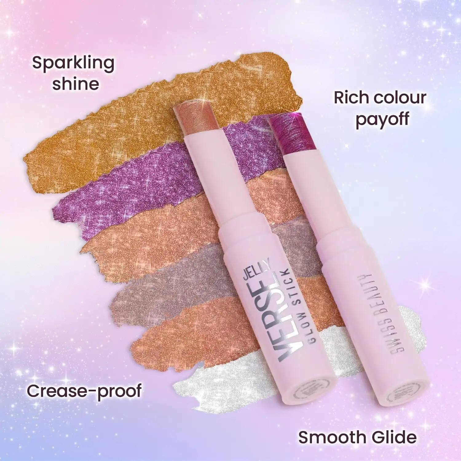Product image of Swiss Beauty Jelly Verse Eyeshadow Glow Stick | Rich Colour Payoff