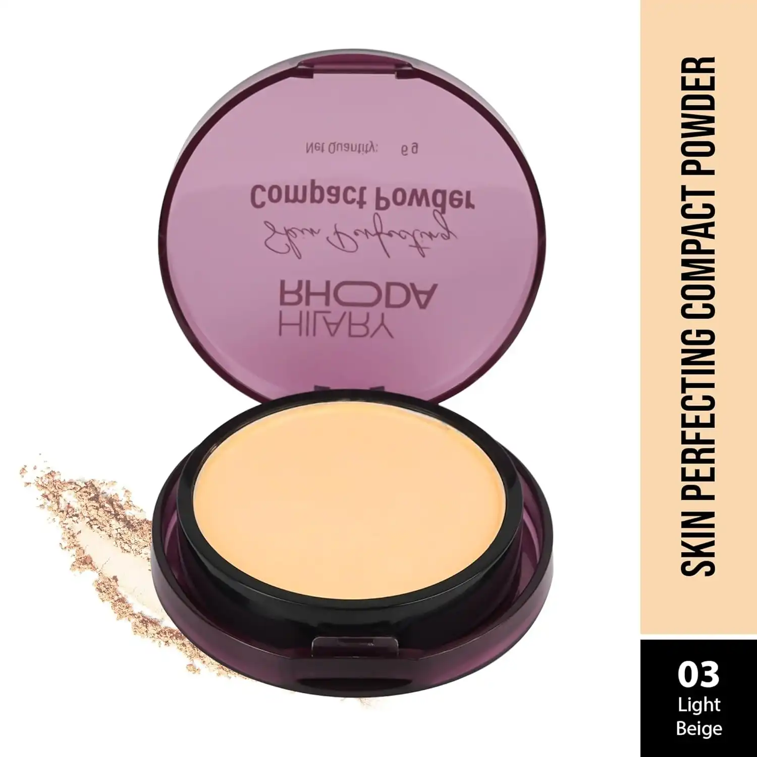 Product image of Hilary Rhoda Skin Perfecting Compact Powder | Oil Control & Matte Finish | Buildable Coverage | Blends Easily | Hides Imperfections | 6g (Caramel Puff | Shade 06)