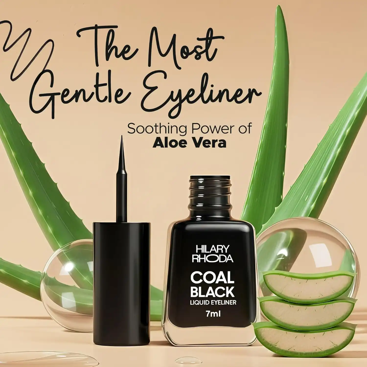 Product image of Hilary Rhoda Coal Black Liquid Eyeliner | Smudge-Proof & Waterproof Eyeliner for Women | Glossy Finish & Long Lasting | Highly Pigmented - 7ml