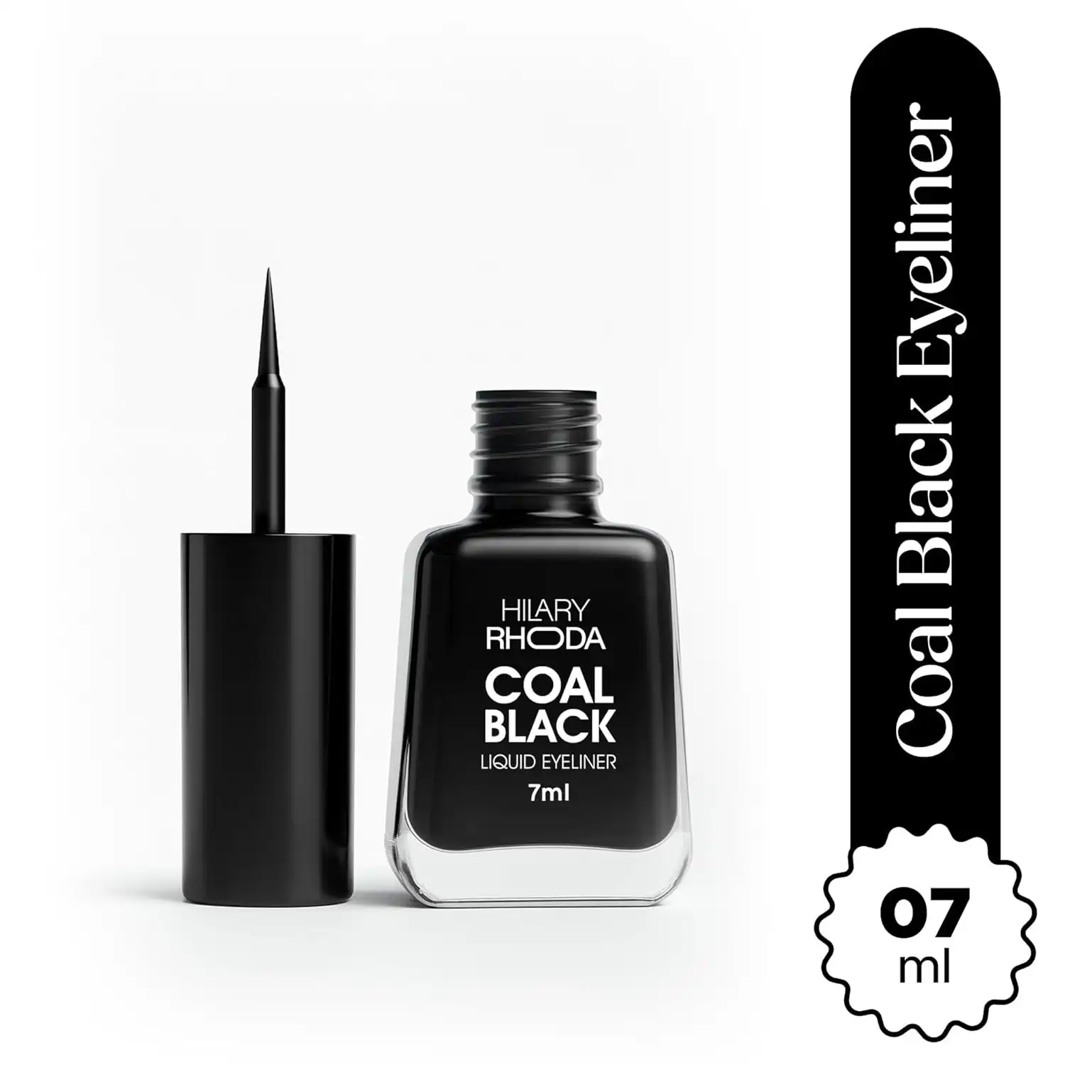 Product image of Hilary Rhoda Coal Black Liquid Eyeliner | Smudge-Proof & Waterproof Eyeliner for Women | Glossy Finish & Long Lasting | Highly Pigmented - 7ml