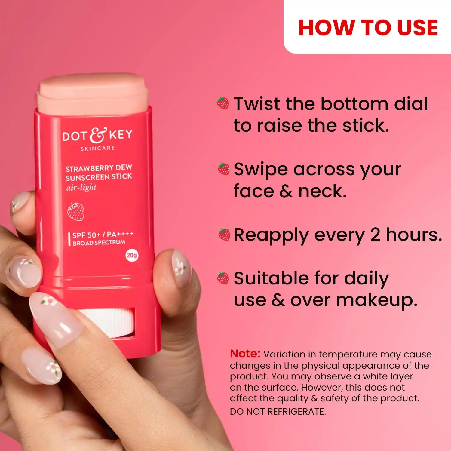 Product image of Dot & Key Strawberry Dew SPF 50 Sunscreen Air Light | SPF 50 PA+++ In-Vivo Tested | Broad Spectrum | UVA / UVB Rays Protection | With Hyaluronic & Ceramide for Hydration & Skin Barrier | Mess Free & No White Cast |20g