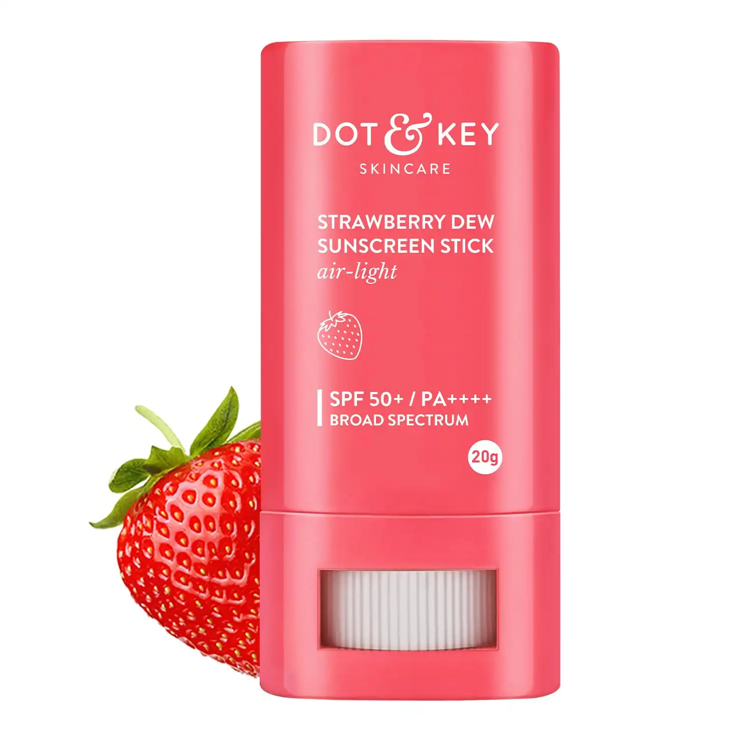 Product image of Dot & Key Strawberry Dew SPF 50 Sunscreen Air Light | SPF 50 PA+++ In-Vivo Tested | Broad Spectrum | UVA / UVB Rays Protection | With Hyaluronic & Ceramide for Hydration & Skin Barrier | Mess Free & No White Cast |20g